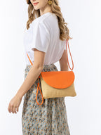 Detachable Shoulder Strap Grass Woven Clutch