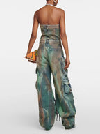 Spray-Dyed Camo Jumpsuit