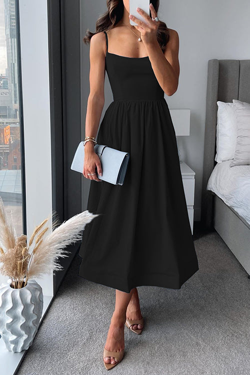 Vina | Chic Strappy A-Line Midi Dress