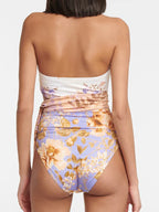 Cutout Floral Tie-Waist One-Piece Swimsuit