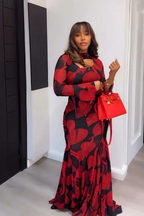 Vibrant Ankara Tie-Neck Fishtail Maxi Dress