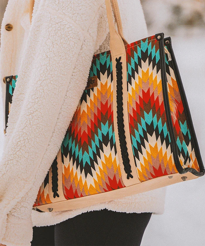 Wrangler Southwestern Pattern Concealed Carry Wide Tote Collection