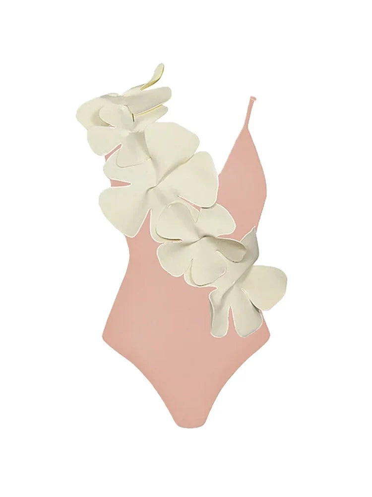 Tie Fresh Floral One Piece Swimsuit