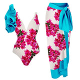 Floral Ruffle One Piece Swimwear Set