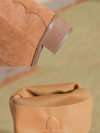 Pointed Toe Thick Heel Stacked Boots Retro High Top Knight Boots