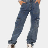 Versatile Elastic Denim Work Pants