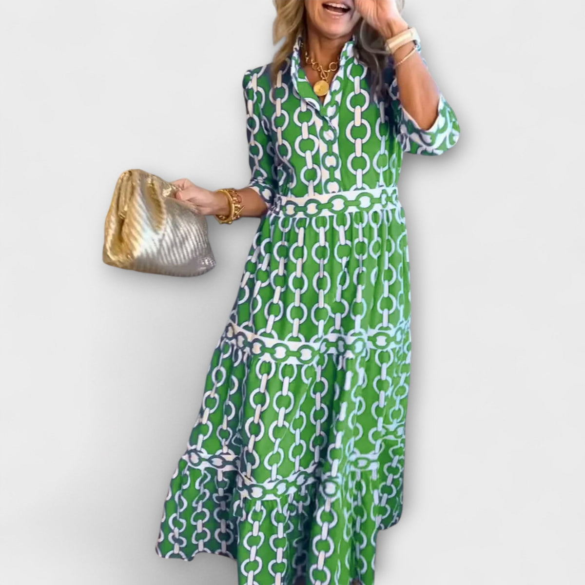 Sophia | Midi Dress with Chain Pattern