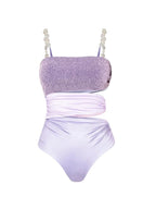 Glitter Cutout Resort Swimsuit Set