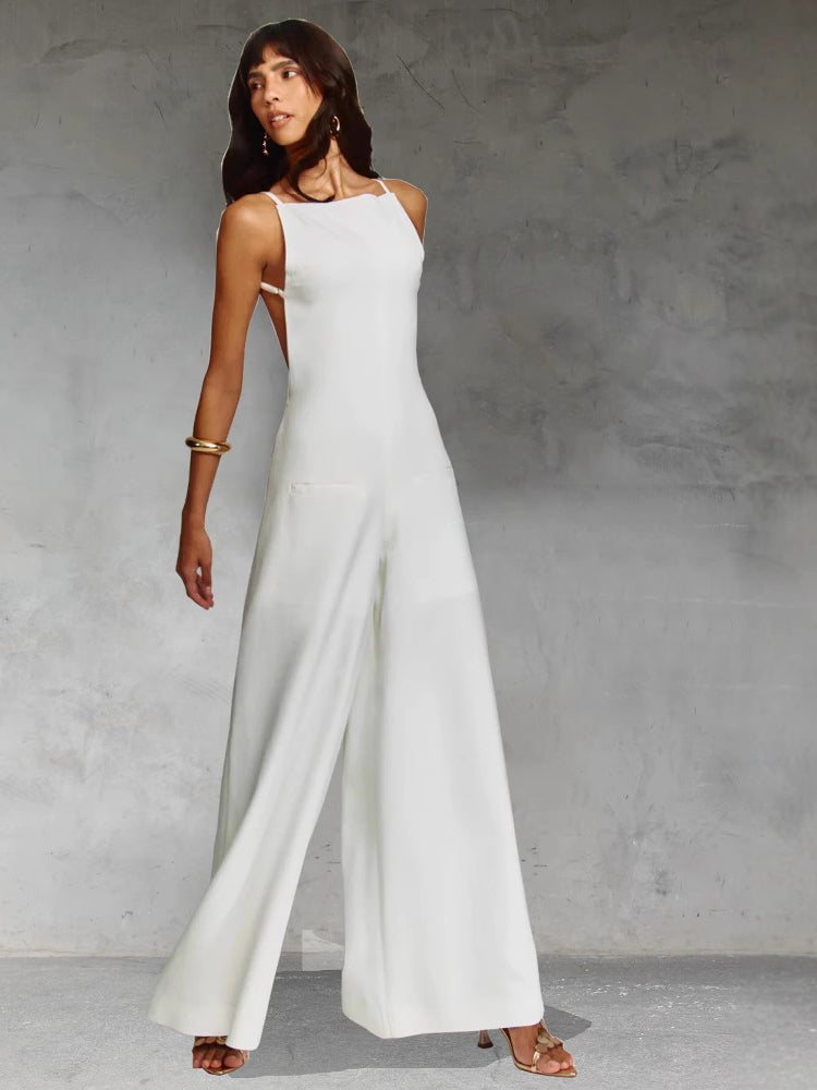 Brown Halter Jumpsuit Radiante