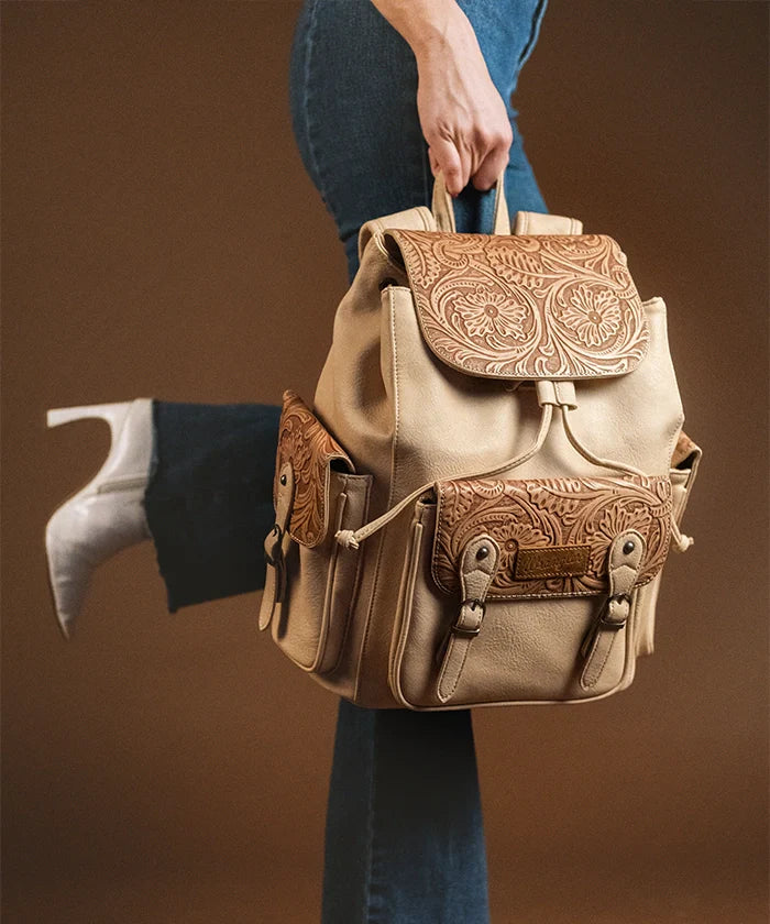 Wrangler Floral Tooled Concealed Carry Backpack