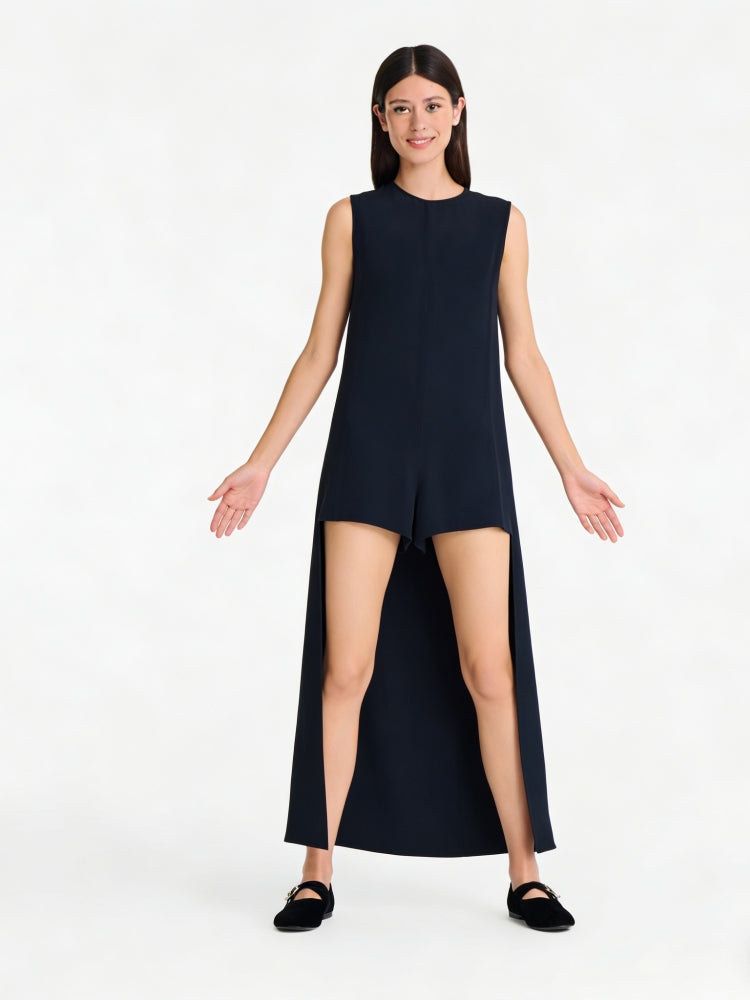 Minimalist High-Low Sleeveless Playsuit