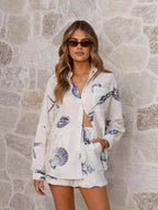 Long-Sleeve Marine Shorts Set