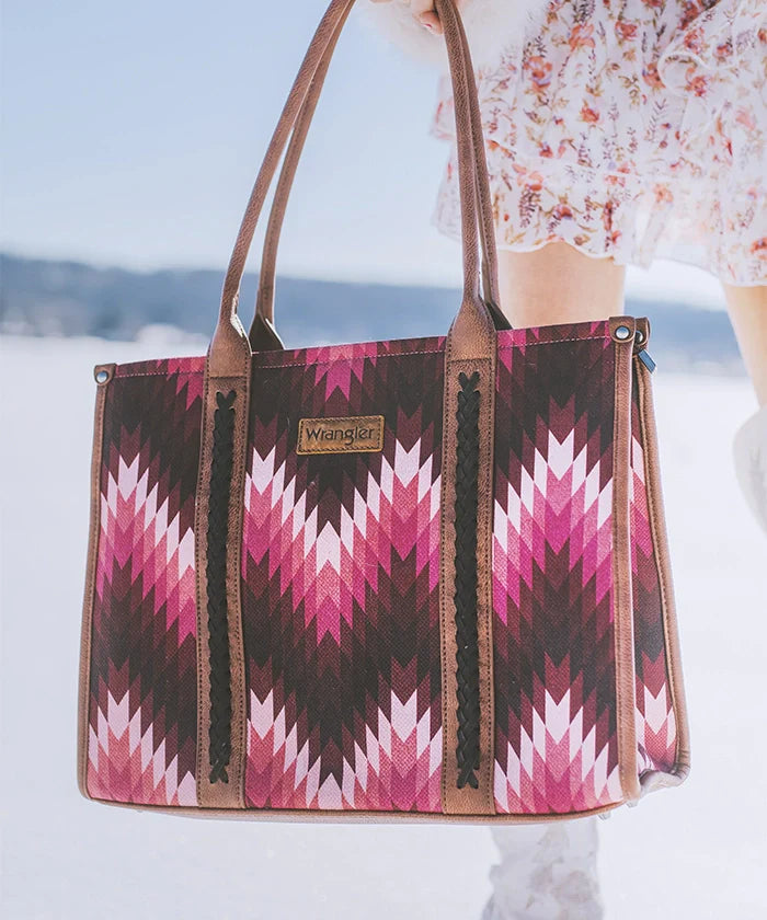 Wrangler Southwestern Pattern Concealed Carry Wide Tote Collection