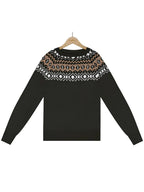 Embroidered Color Block Knit Sweater