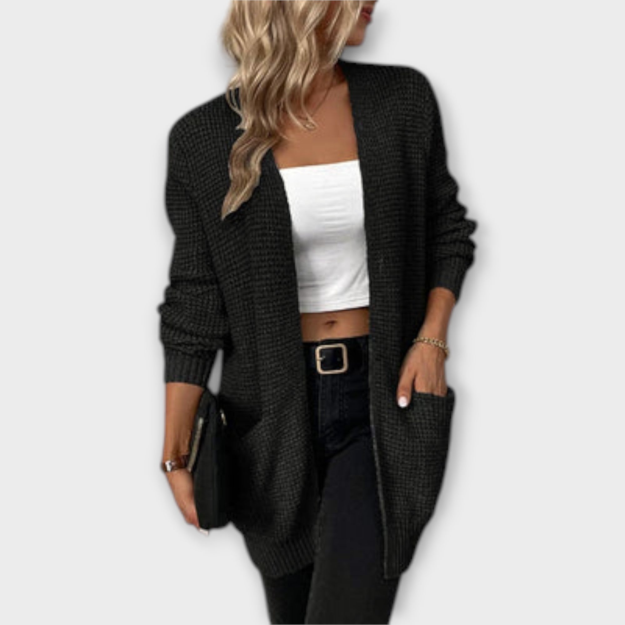Nancy - Casual knitted sweater with pockets