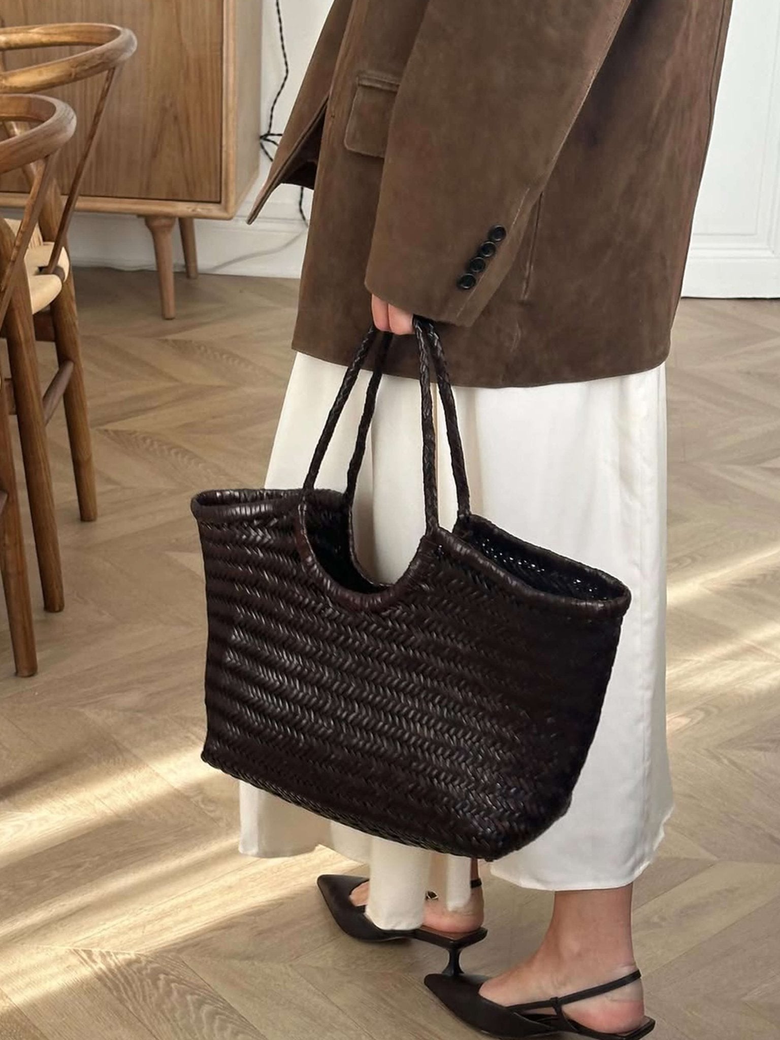 Rica Woven Faux Leather Bag