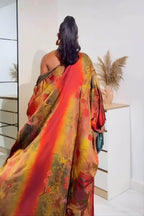 Fiery Floral Robe & Bodycon Maxi Dress Set