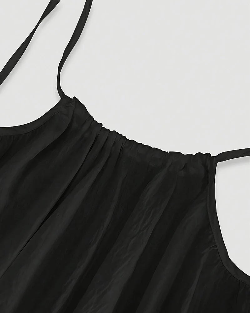 Women's Solid Color Backless Cami Dress