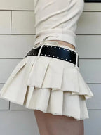 Sexy Asymmetric Pleated Skirt