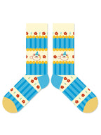 Cartoon Little Red Flower Striped Socks