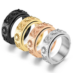 Sun, Moon & Stars Anxiety Relief Spinner Ring for Couples