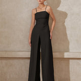 High-End Solid Waist Jumpsuit