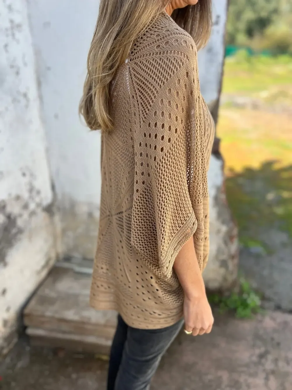 Hollow Half Sleeve Cardigan