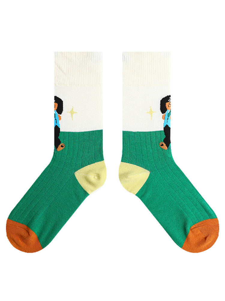 Cartoon Puppy Pattern Socks