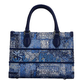 Deep Blue Structured Heavy-Stitch Tote Bag