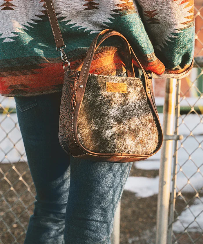 Wrangler Genuine Hair-On Cowhide Tote Bag