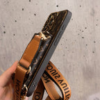 Premium Leather iPhone Case: Integrated Wallet & Detachable Strap