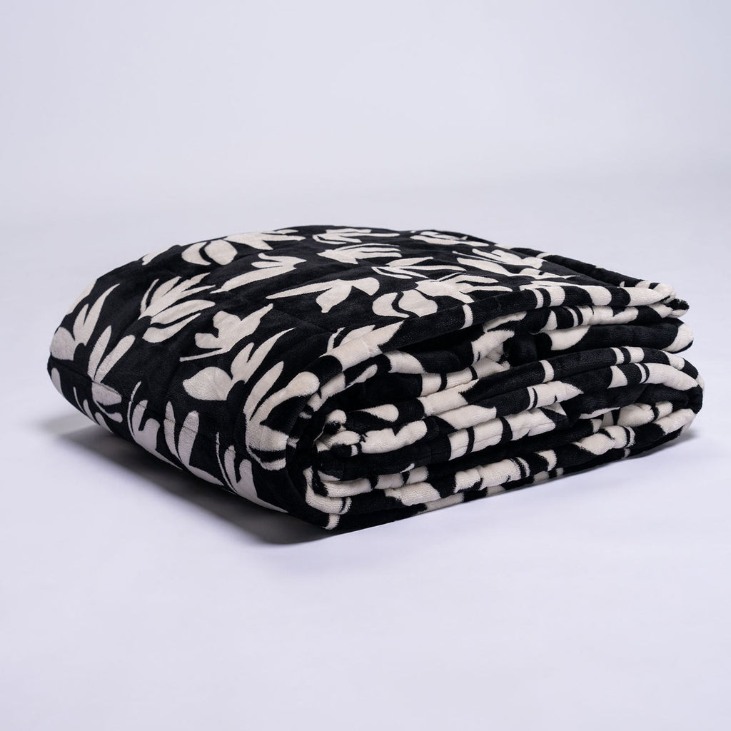 Black Floral Blanket