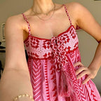 Crochet Patchwork Halter Knit Dress