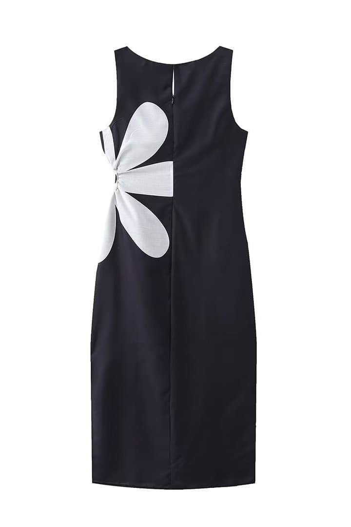 Ophelia Floral Cut-Out Midi Dress – Bold Summer Elegance