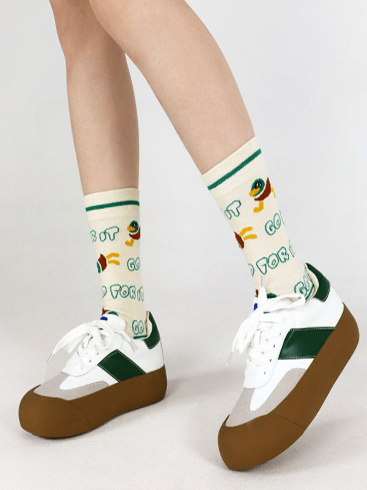 Adorable Cartoon Duck Cotton Socks