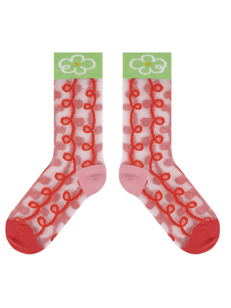 Adorable Printed Crystal Sheer Stockings