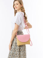 Detachable Shoulder Strap Grass Woven Clutch