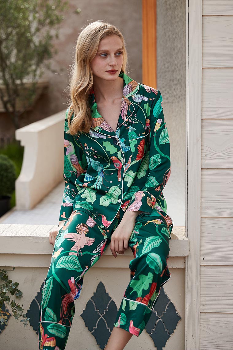 Tiger and Monkey Print Ice-Sleeve Loungewear Set
