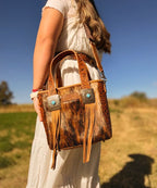 Wrangler Cowhide Fringe Concealed Carry Purse