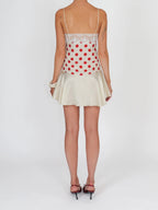Cream & Red Polka Dot Lace Mini Dress