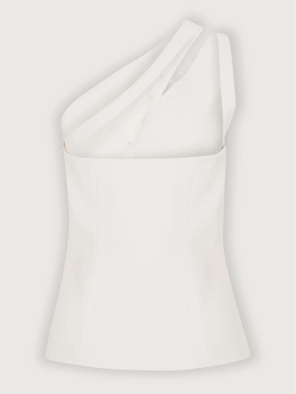 Ascent One-Shoulder Button Detail Top