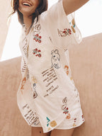 Unique Print Loose Shorts Set