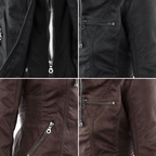 Pia | Moderne Lederjacke mit Kapuze
