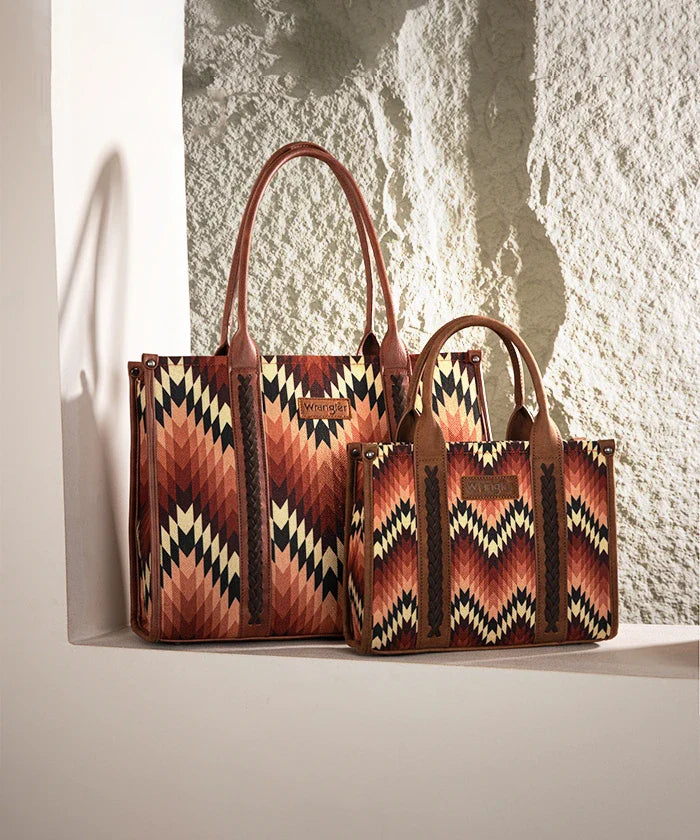 Wrangler Southwestern Pattern Concealed Carry Wide Tote Collection