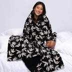 Black Floral Blanket