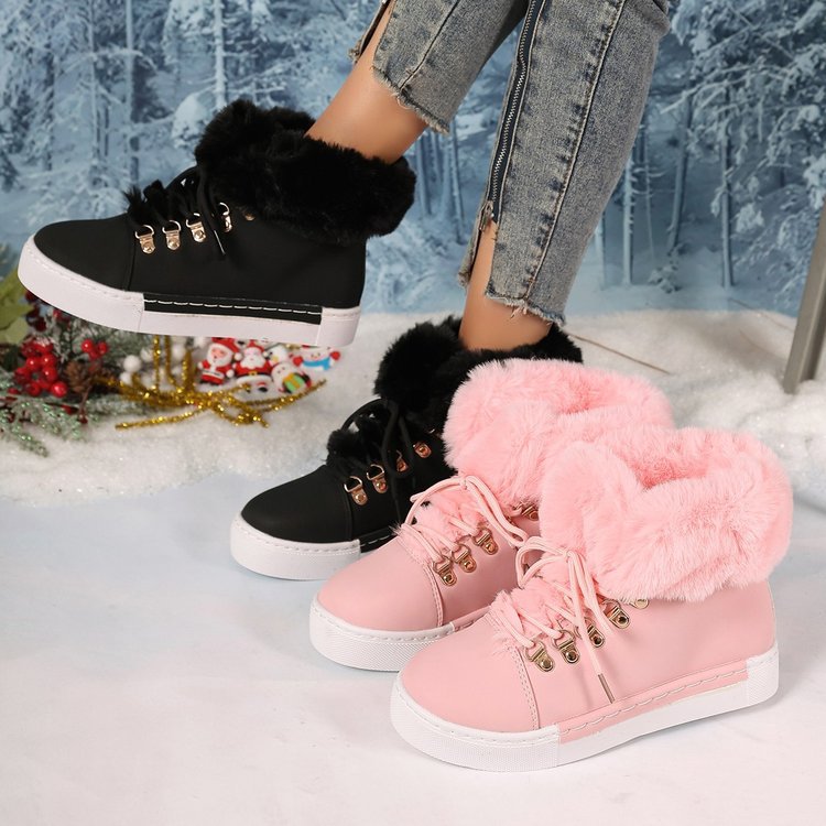 Everest Elite Winter Boots – Faux Fur Lined Platform Lace-Up Snow Boots