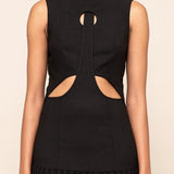 Pleated Cutout Maxi Dress – Bold Elegance in Black