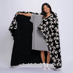 Black Floral Blanket