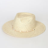 Seashells Natural Straw Fedora Hat