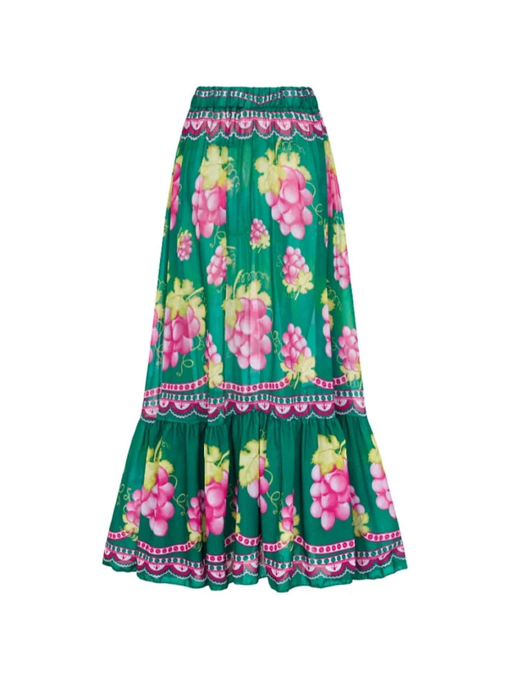Ruffled Cutout One-Piece Maxi Skirt Set